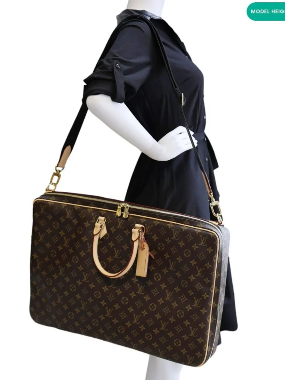 Louis Vuitton 2 Hangers Monogram Canvas Garment Cover Bag Brown